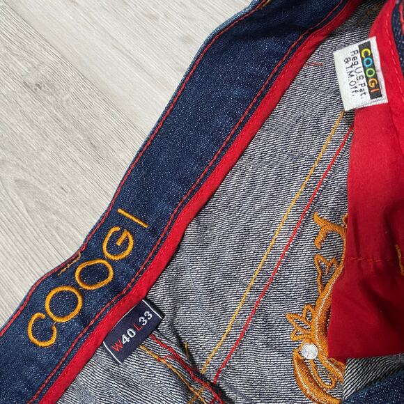 Vintage Y2K Coogi Royale Mens Cyber Embroidered Pockets Baggy Jeans Size 40x33 - Picture 5 of 8